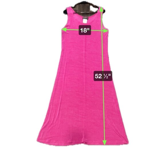LInda Lundstrom Sleeveless Magenta A-Line Maxi Dress Stretchy Sz XL - Picture 6 of 7
